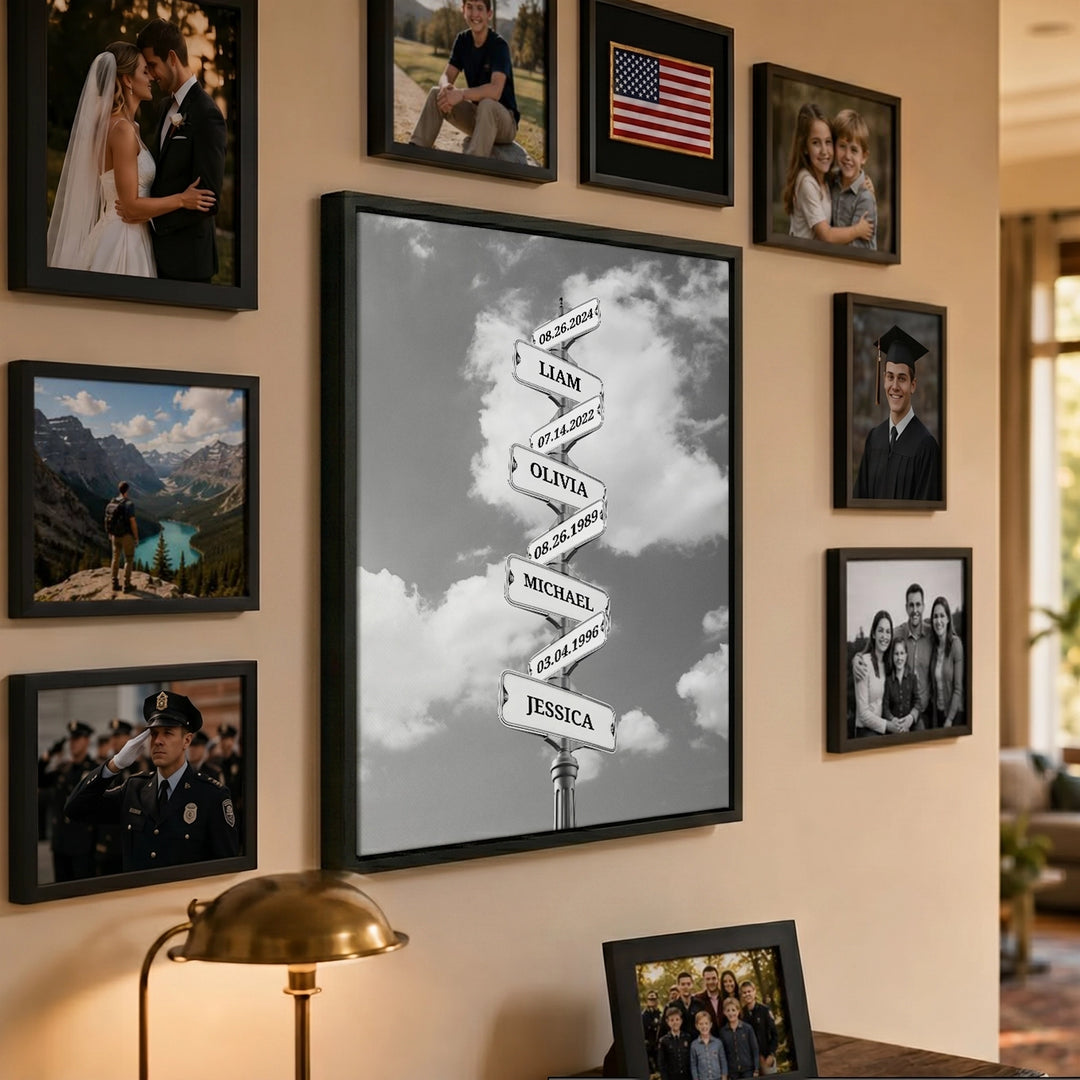 Personalized Canvas "Vintage Street Sign with Birthdate"