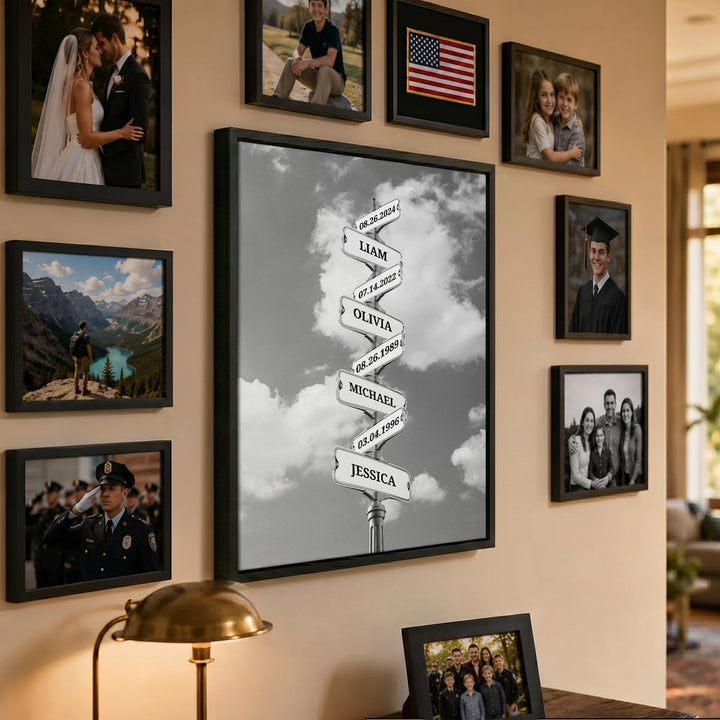 Personalized Canvas "Vintage Street Sign with Birthdate"