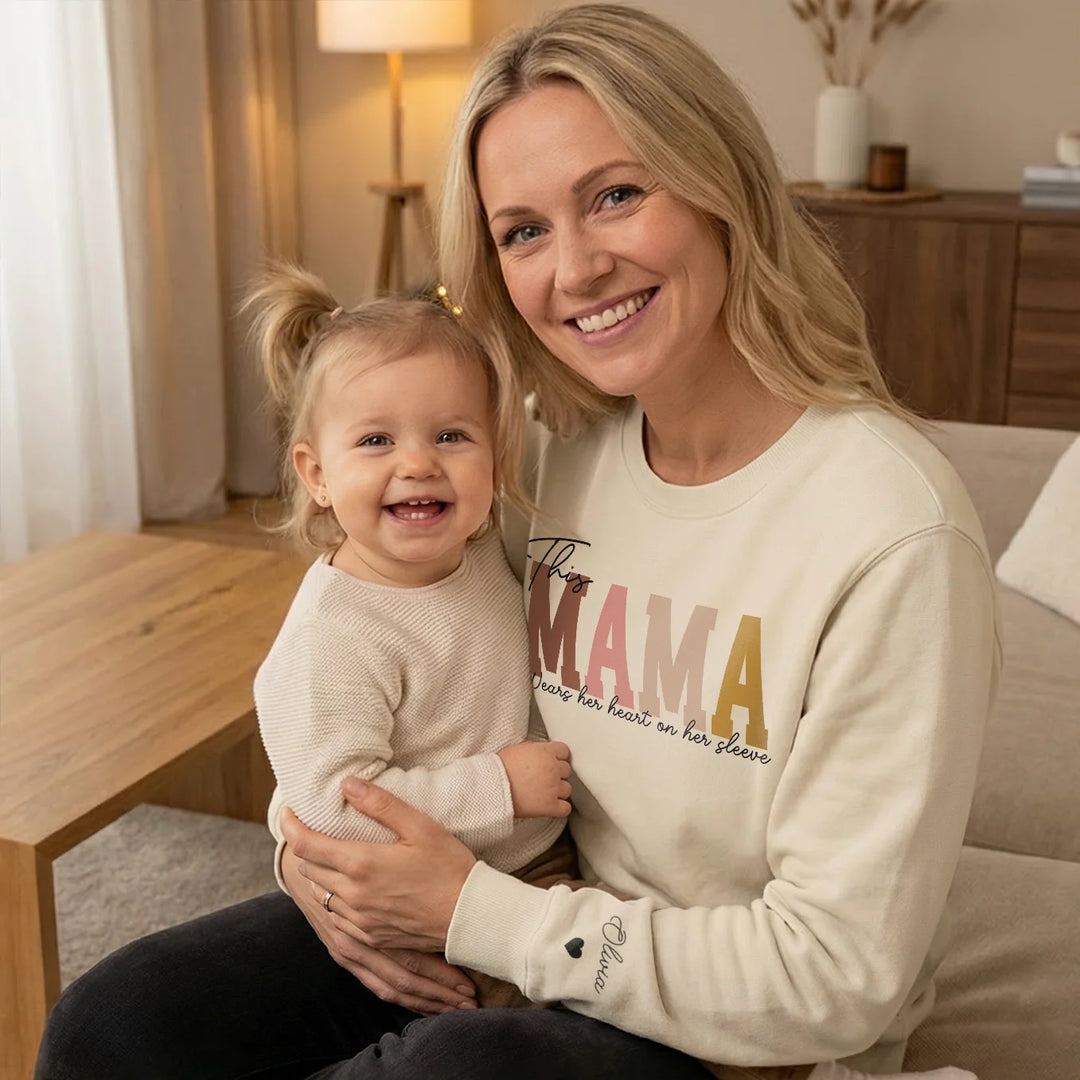 Personalized Sweater "Mama" with Sleeve Print