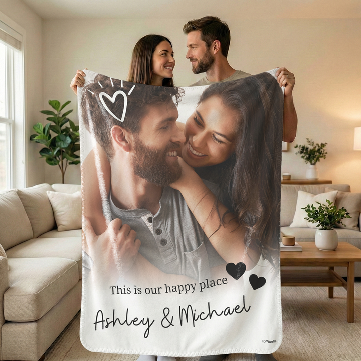 Personalized Blanket "Your Photo & Text"