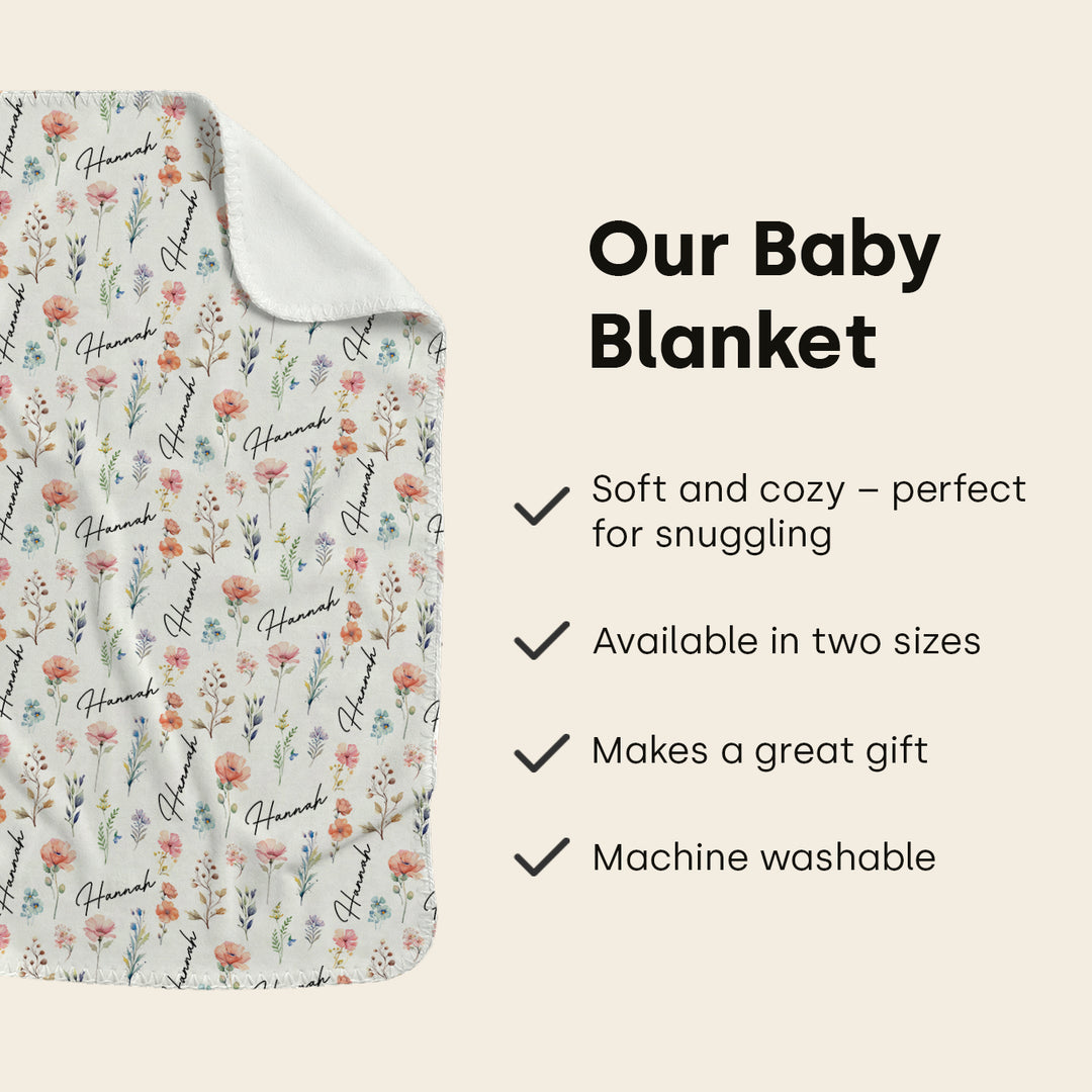 Personalized Baby Blanket "Flowers"