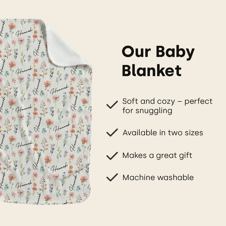 Personalized Baby Blanket "Flowers"