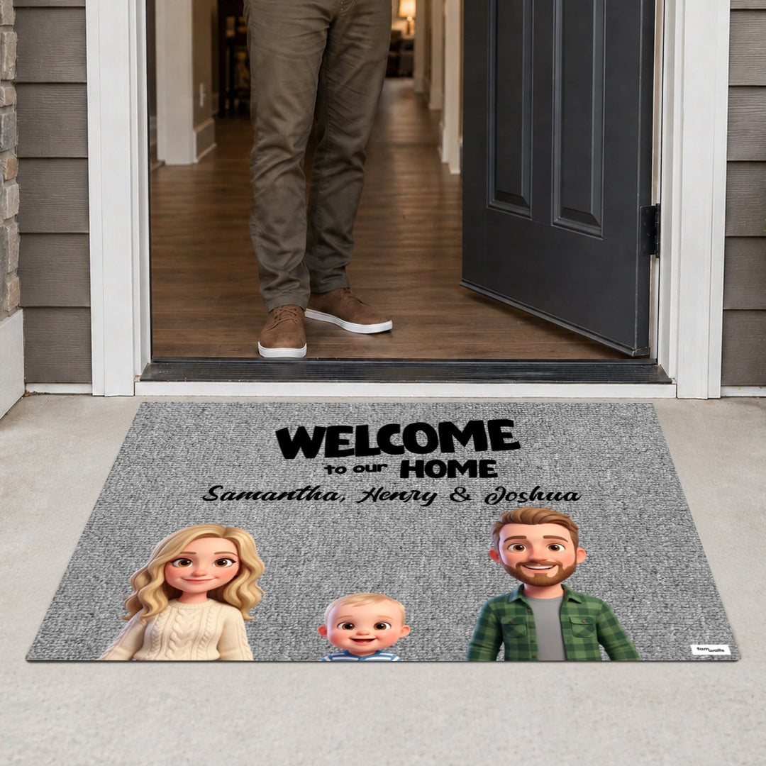 Personalized Doormat "Cartoon Family"