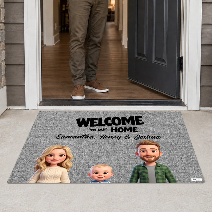 Personalized Doormat "Cartoon Family"