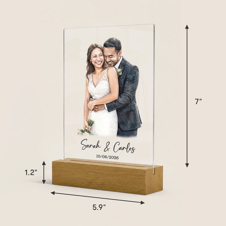 Personalized Acrylic Glass "Wedding Watercolor"