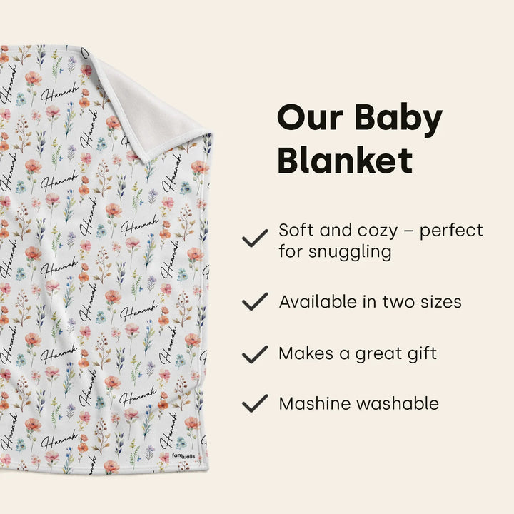 Personalized Baby Blanket "Flowers"