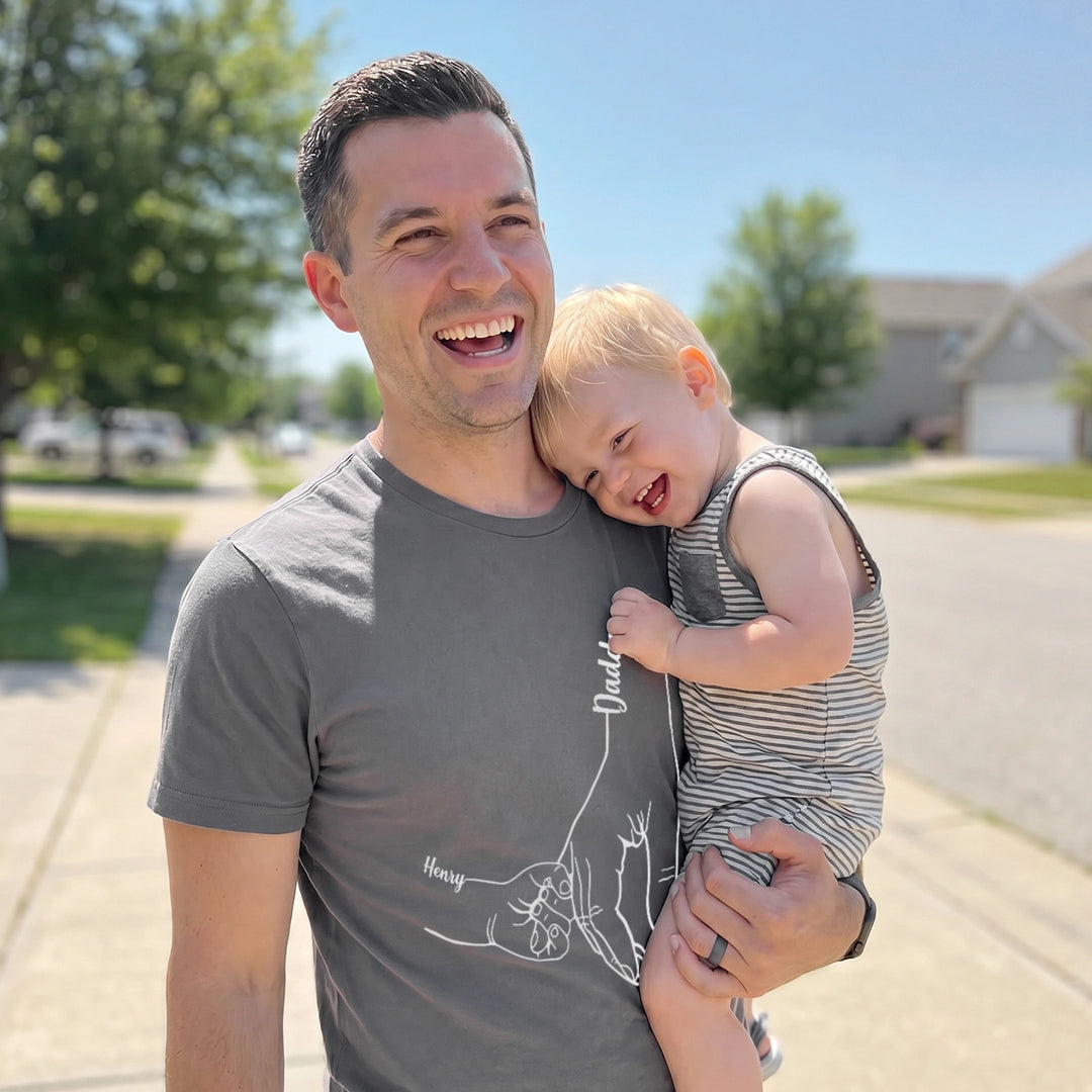 Personalized Dad T-Shirt “Holding Hands”