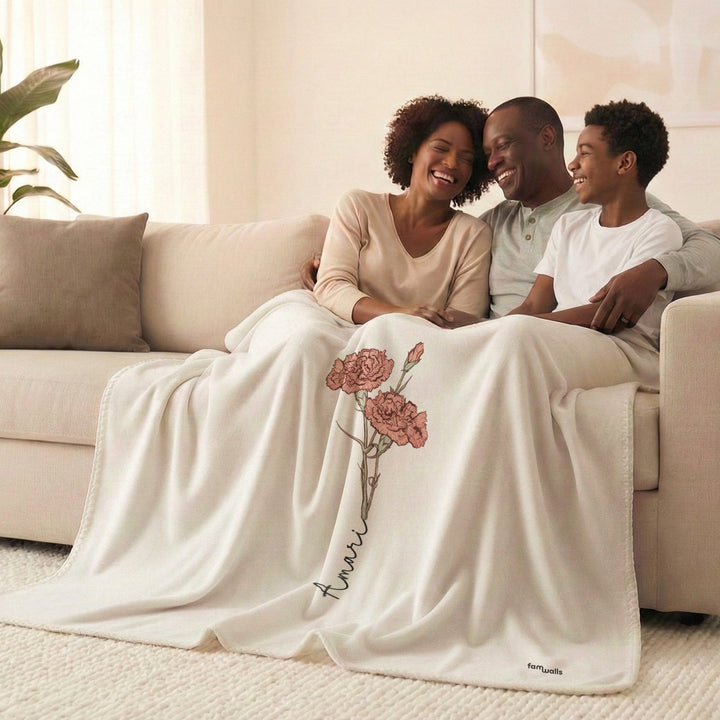 Personalized Blanket "Flowers for Mom"