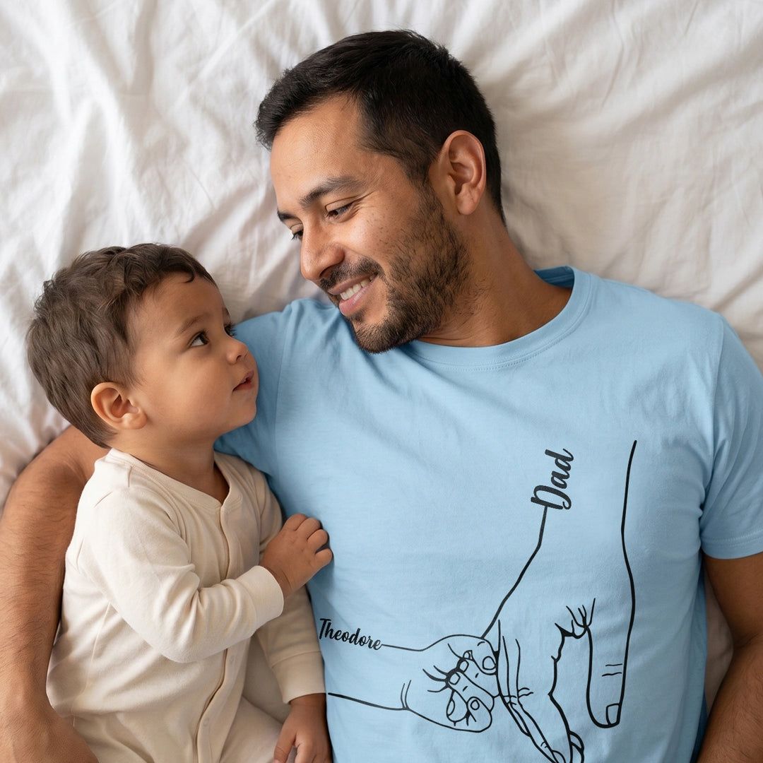 Personalized Dad T-Shirt “Holding Hands”