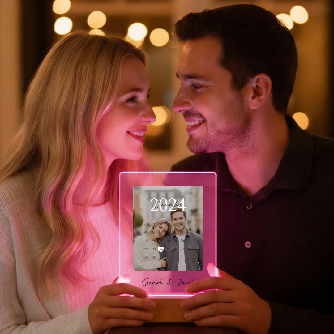 Personalized Acrylic Light "Our Day" | Night Light, Decor Light, Glowlight
