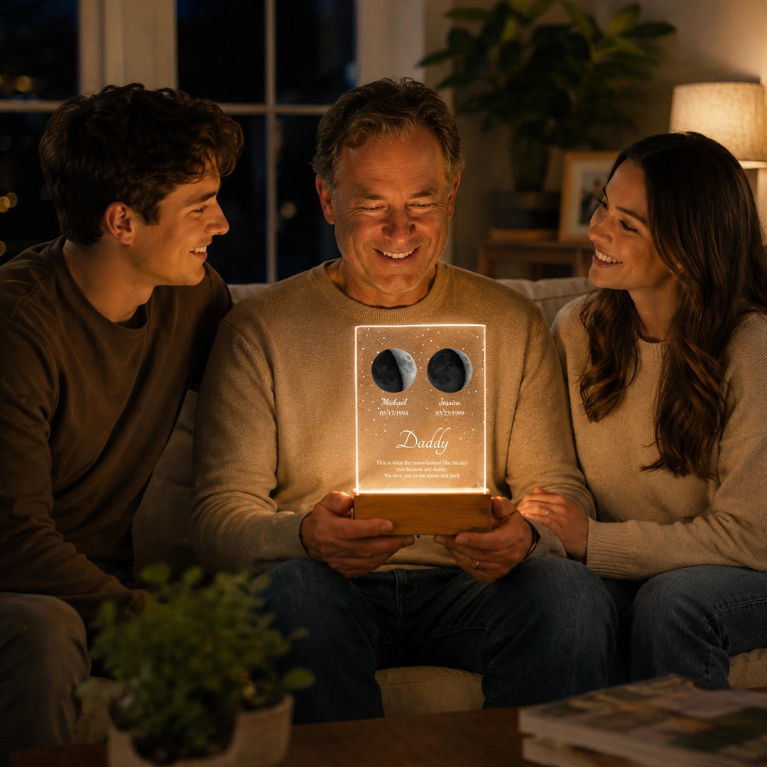 Personalized Glowlight "Moon Phase Dad"