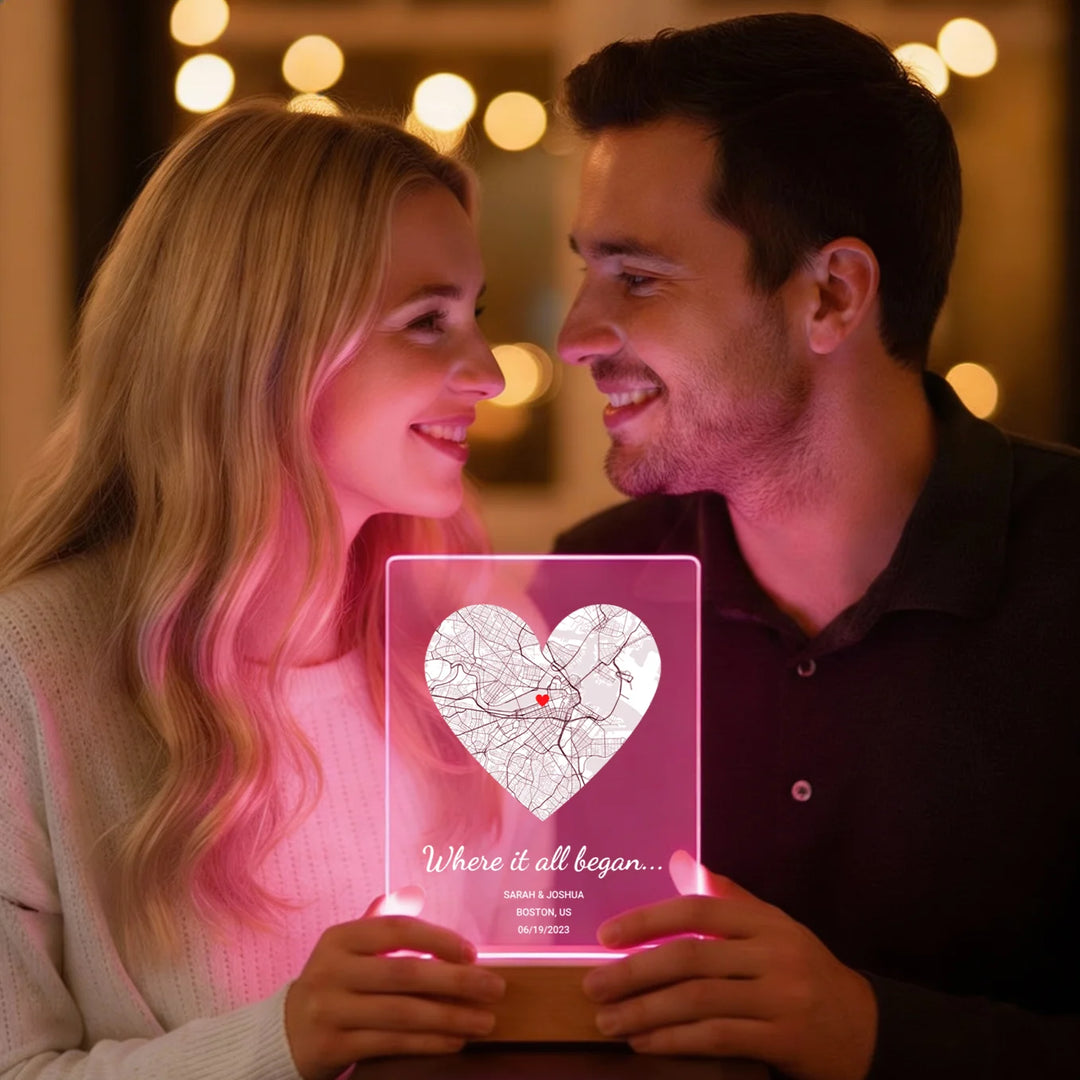 Personalized Acrylic Light “Where It All Began” | Night Light, Decorative Light
