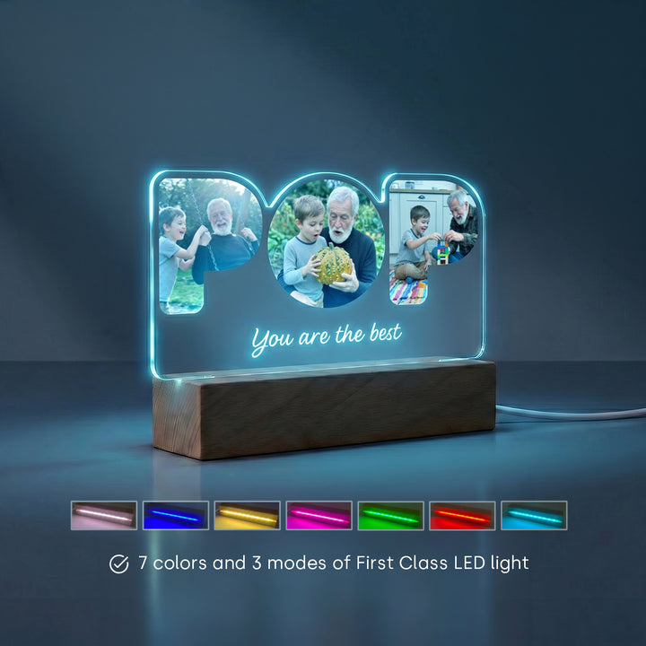 Personalized Acrylic Light "Pop" with 3 Photos
