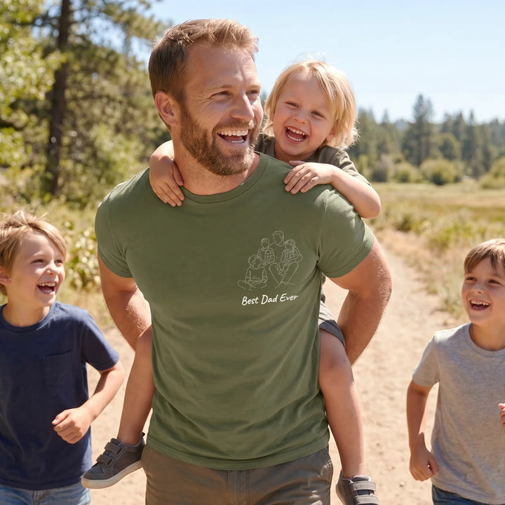 Personalized T-Shirt "Dad Line Art"