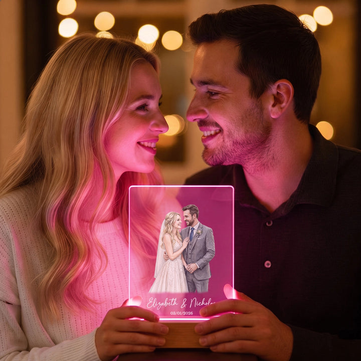 Personalized Glowlight "Wedding Watercolors"