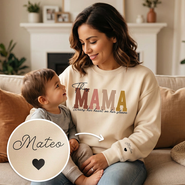 Personalized Sweater "Mama" with Sleeve Print