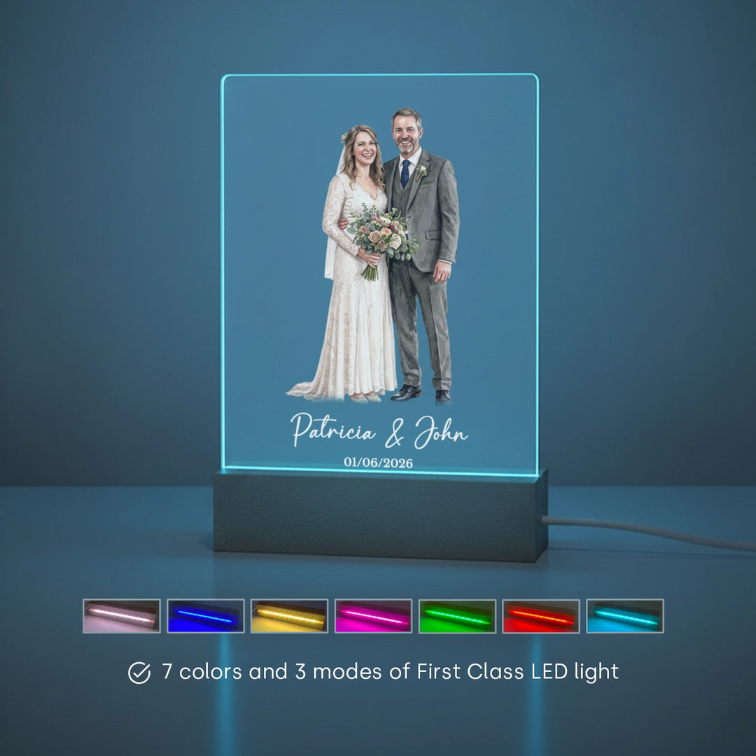Personalized Glowlight "Wedding Watercolors"
