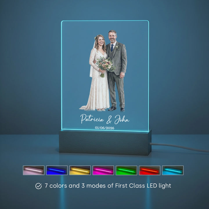 Personalized Glowlight "Wedding Watercolors"