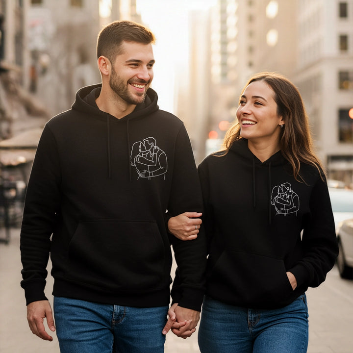 Personalized Hoodie "Couple Line Art"