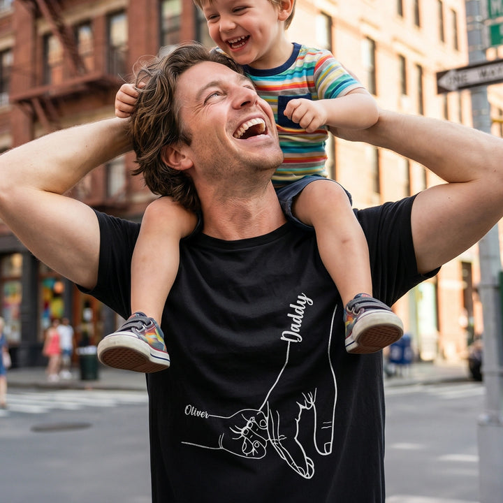Personalized Dad T-Shirt “Holding Hands”
