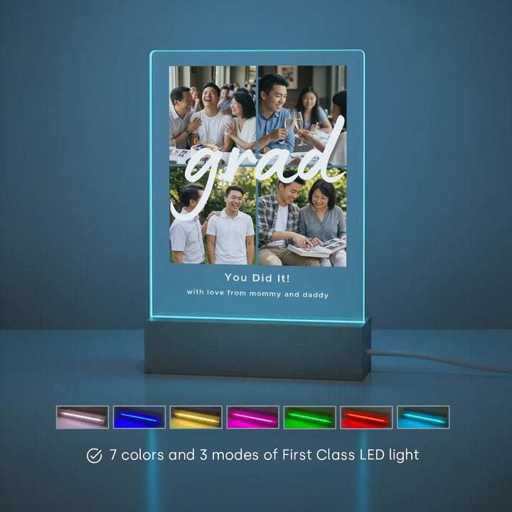 Personalized Acrylic Light Photo Collage "Graduation" Night Light, Decorative Light, Glow Light
