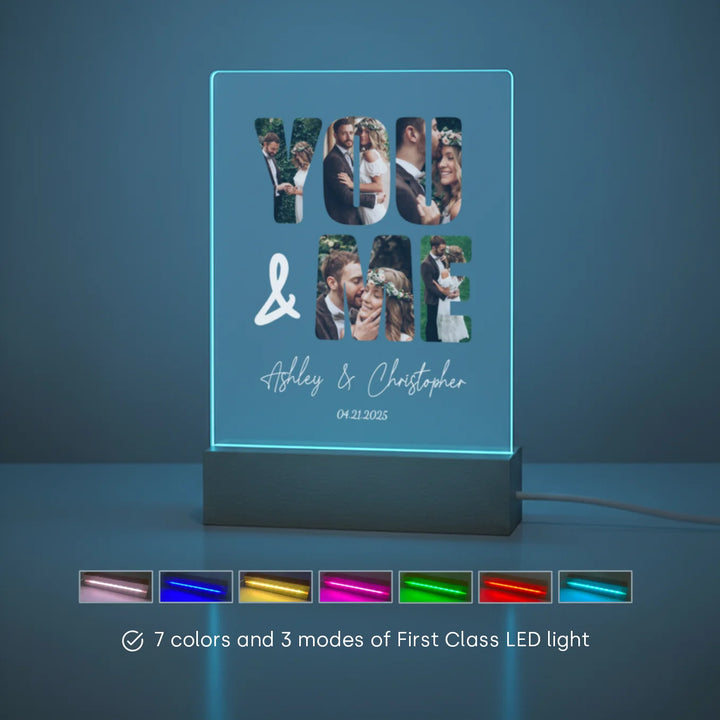 Personalized Acrylic Light “You and Me” | Night Light, Decorative Light
