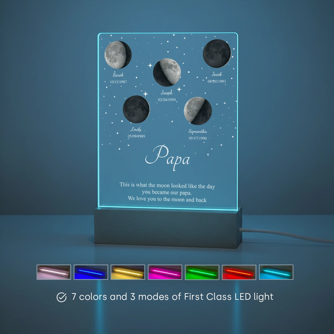 Personalized Glowlight "Moon Phase Dad"