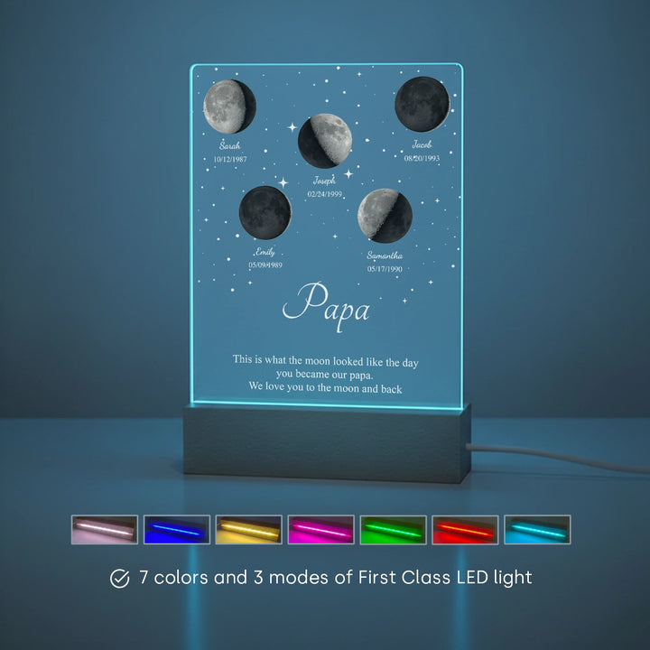 Personalized Glowlight "Moon Phase Dad"
