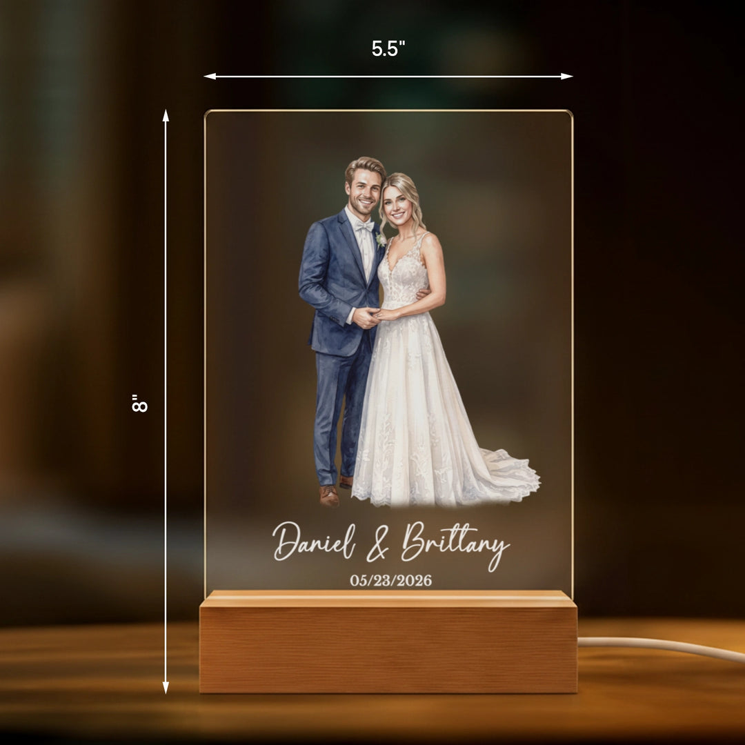 Personalized Glowlight "Wedding Watercolors"