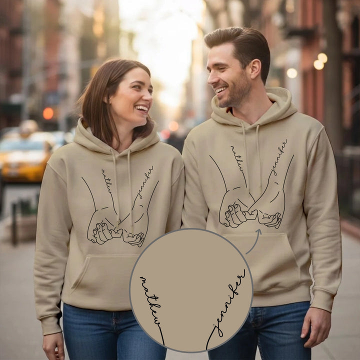 Personalized Couple Hoodies "Hand in Hand"
