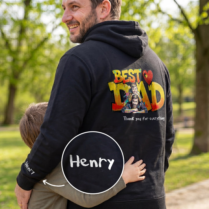 Personalized Hoodie Love "DAD" with Sleeve Print