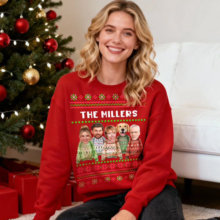 Personalized Ugly Christmas Sweater "Family"
