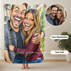 Personalized Blanket "Couple Sketch"