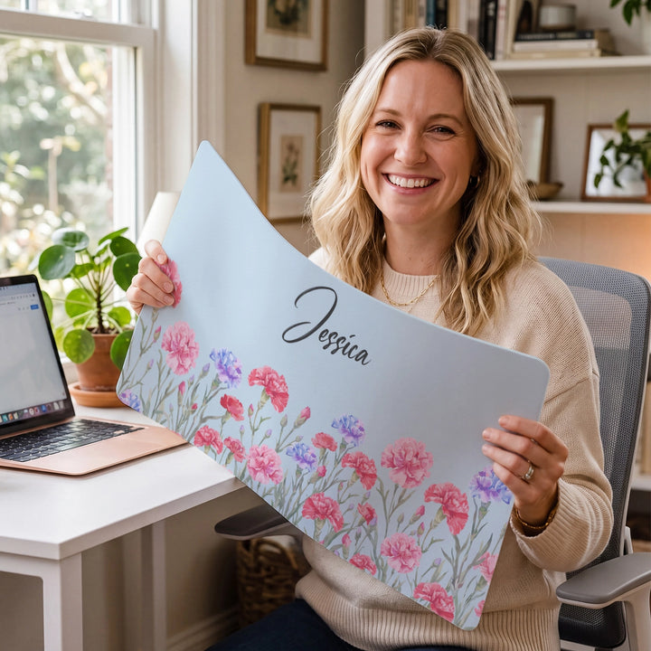 Personalized Desk Mat "Flowers"