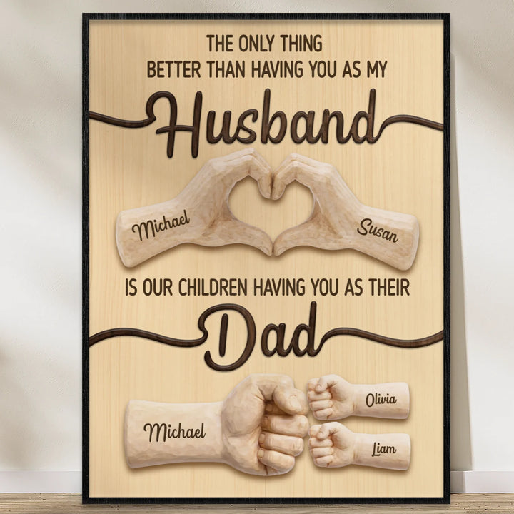 Personalized Wood Design Poster "Dad"
