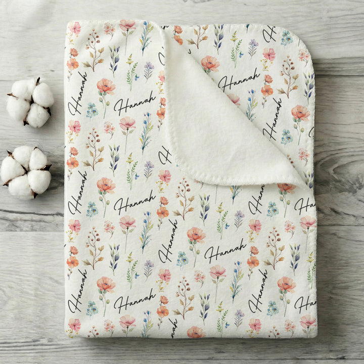 Personalized Baby Blanket "Flowers"
