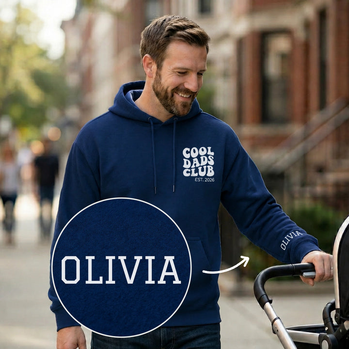 Personalized Hoodie "Cool Dads Club" with Sleeve Print