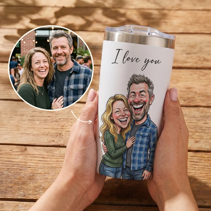 Personalized Tumbler "Couple Sketch"