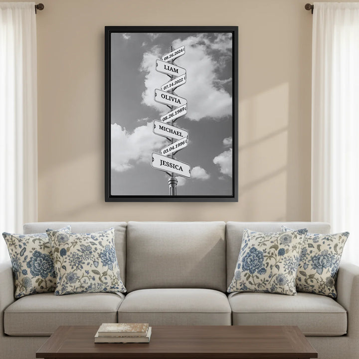 Personalized Canvas "Vintage Street Sign with Birthdate"