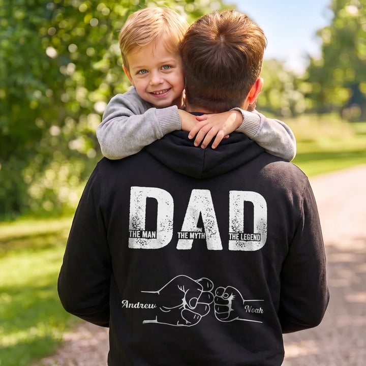 Personalized Hoodie "Dad — The Man, The Myth, The Legend"