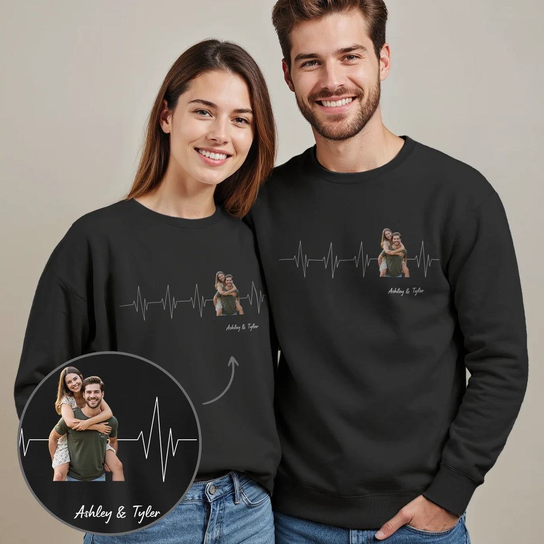 Personalized Sweater "Heartbeat Couple"