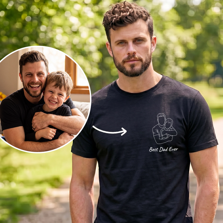 Personalized T-Shirt "Dad Line Art"