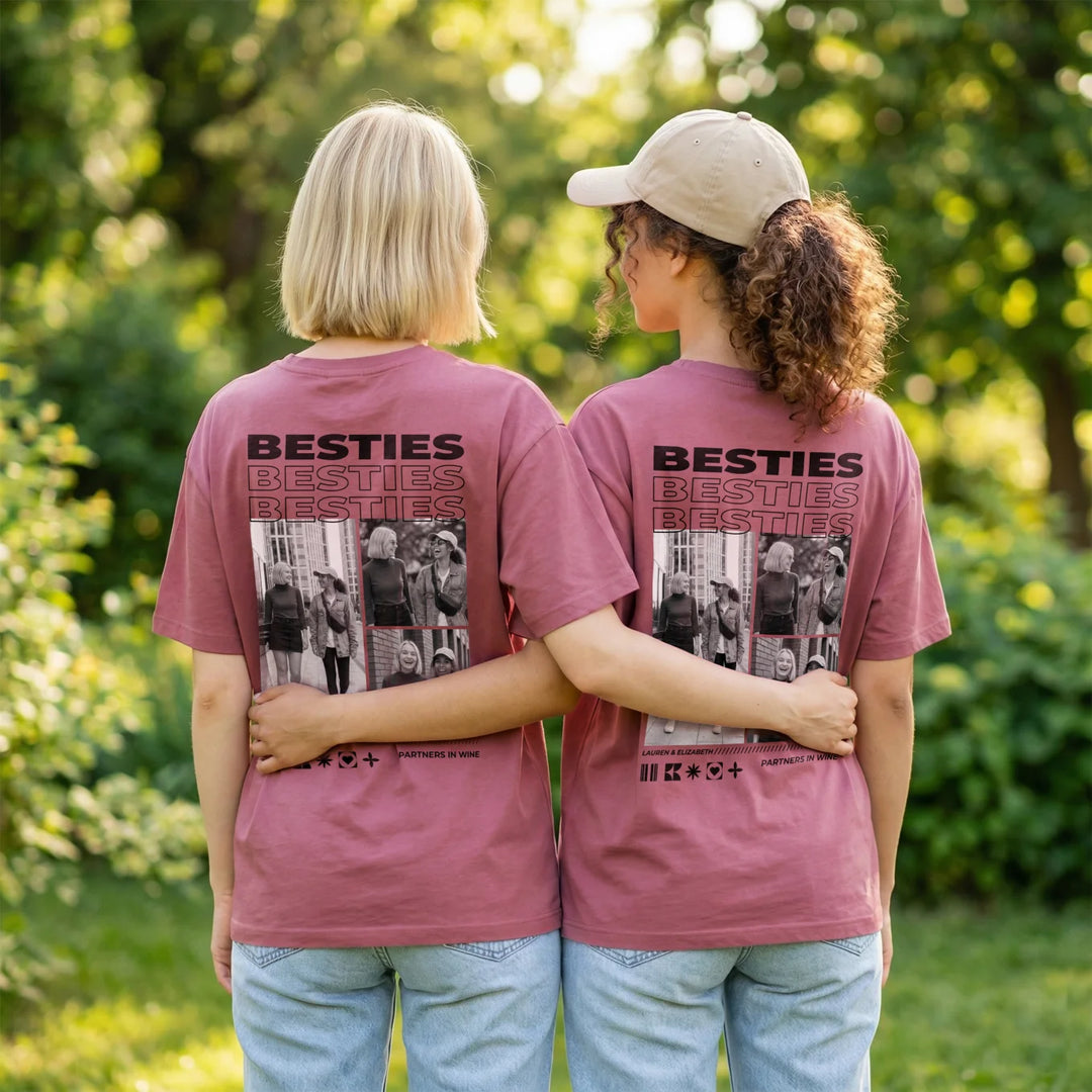 Personalized Matching Oversized T-Shirts "Besties"