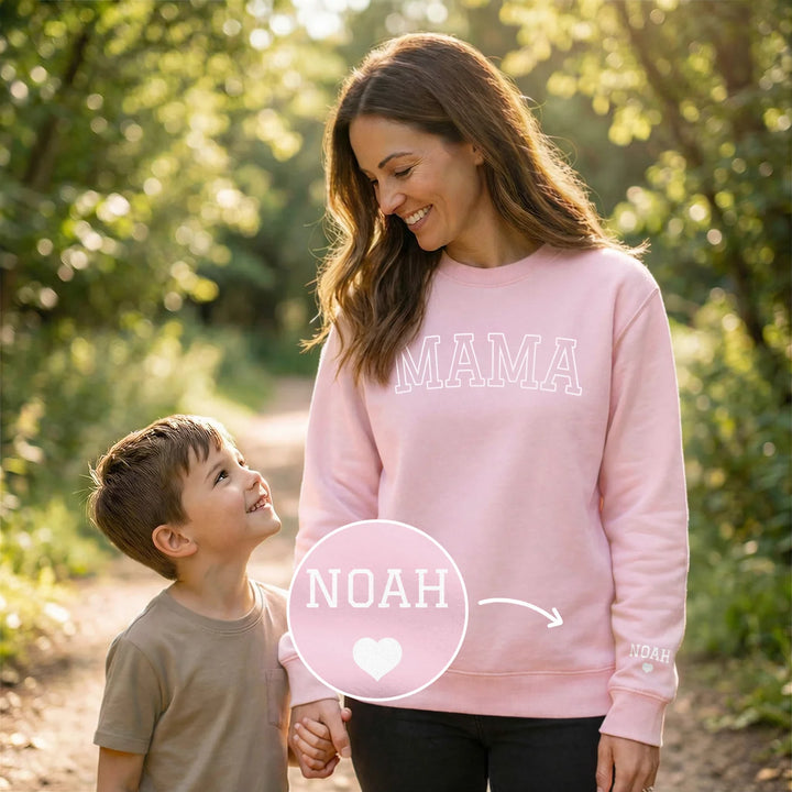 Personalized Sweater "MAMA" with Sleeve Print