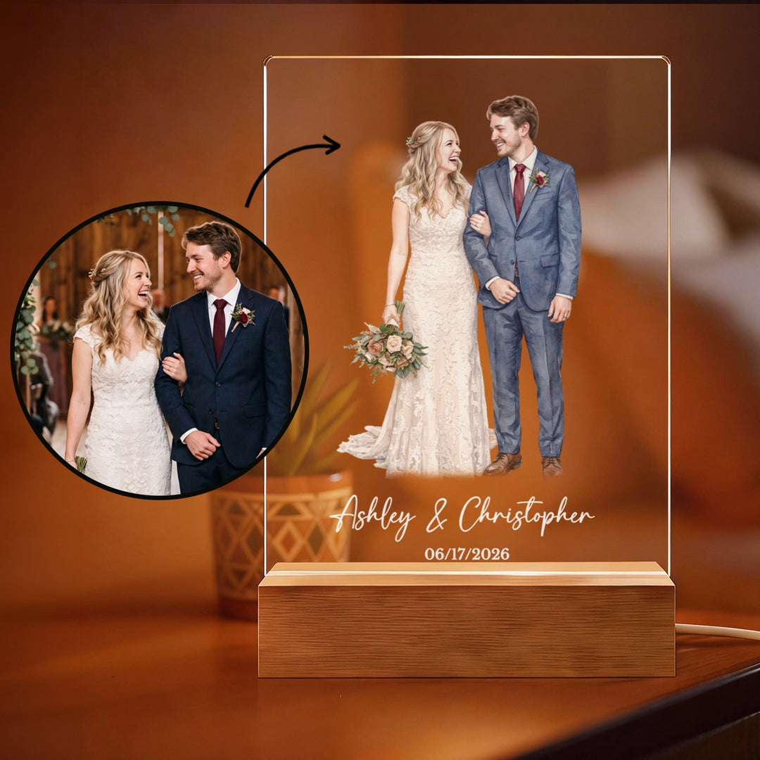 Personalized Glowlight "Wedding Watercolors"