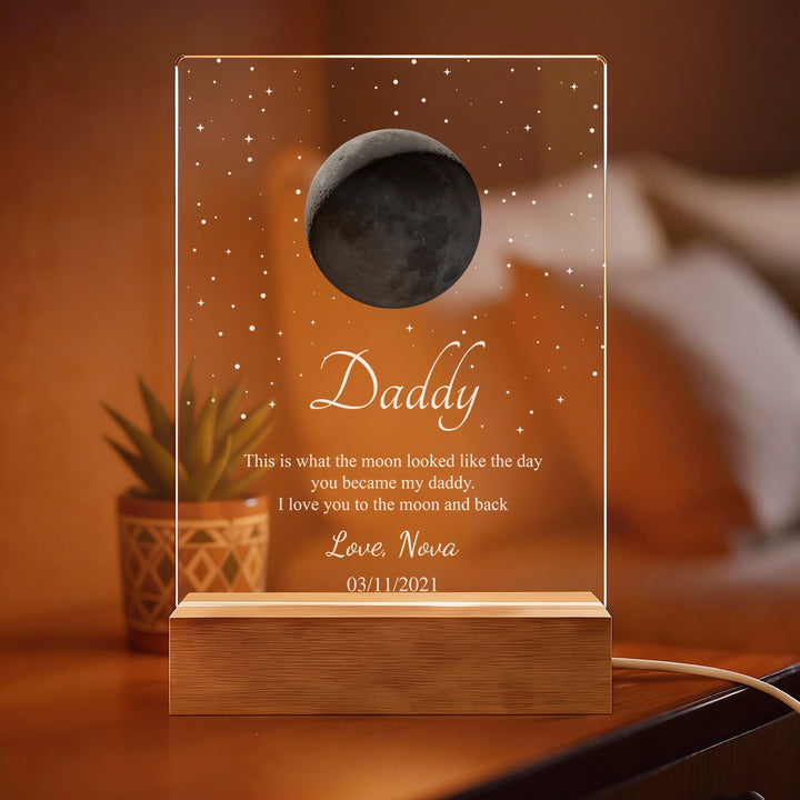 Personalized Glowlight "Moon Phase Dad"