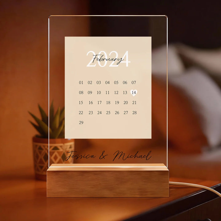 Personalized Acrylic Light "Our Day" | Night Light, Decor Light, Glowlight
