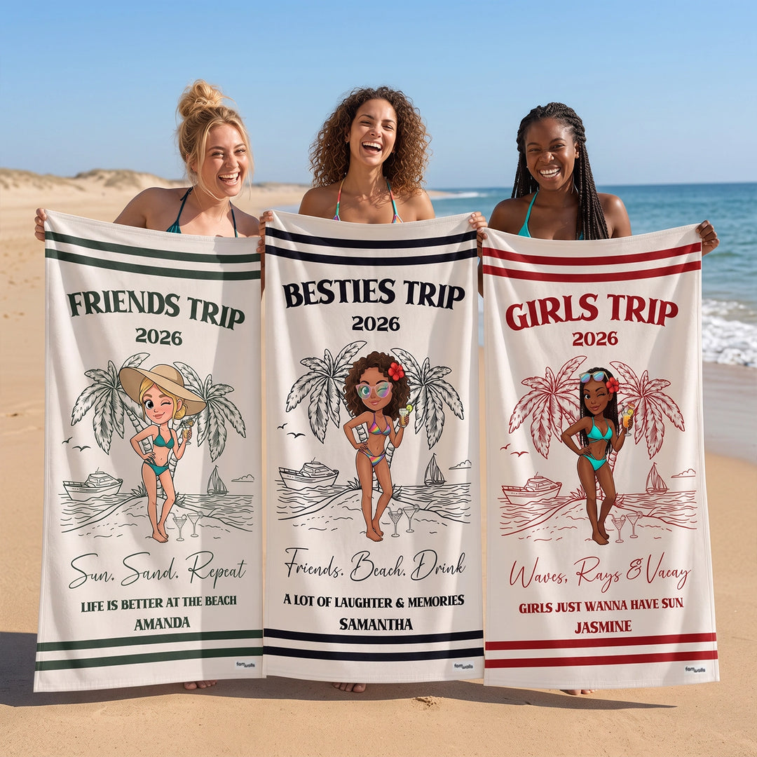 Personalized Beach Towel "Friend Trip"