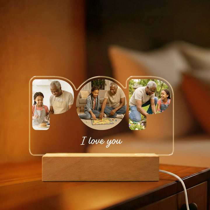 Personalized Acrylic Light "Pop" with 3 Photos