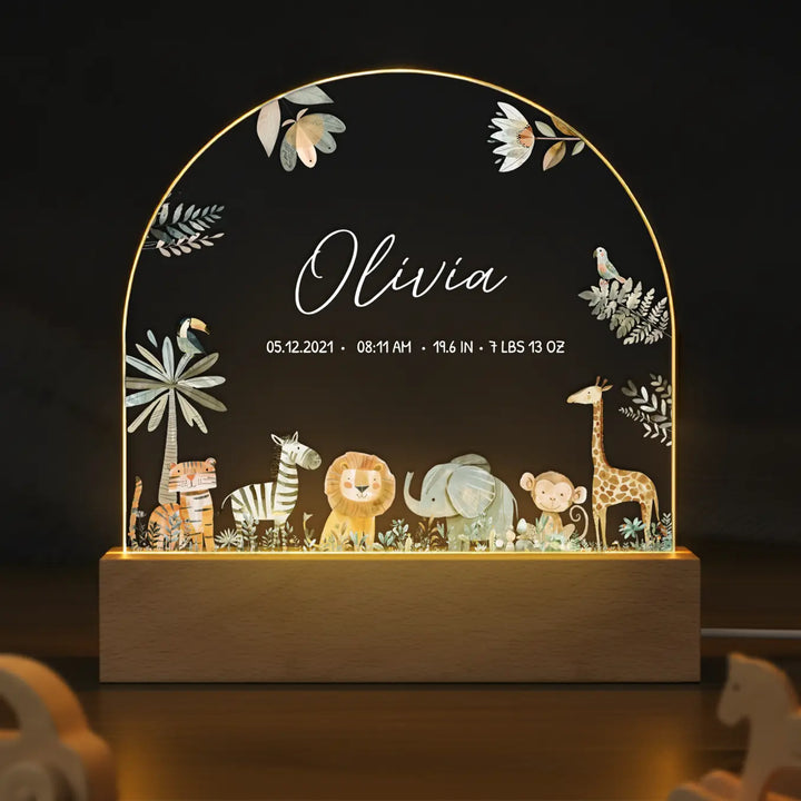 Personalized Night Light "Safari Animals"